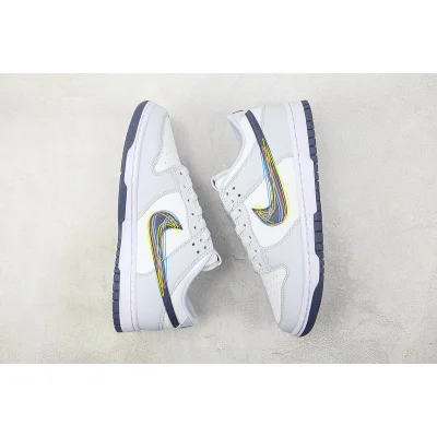 Nike Dunk Low 3D Swoosh "White/Blackened/Blue/Volt" фото № 7