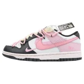 Nike Dunk Low "Black/Pink Multi-Swoosh/Lacing"