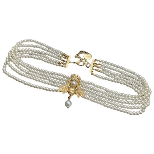 Ожерелье Dior Chain Details Decoration - Pearls String "Gold"
