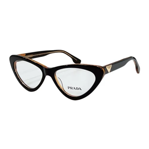 Оправа для очков Prada Cat Eye Shaped With Gold Logo "Brown"