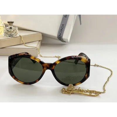 Солнцезащитные очки Balenciaga Round Shaped And One Side Inscription "Brown/Yellow" фото № 2