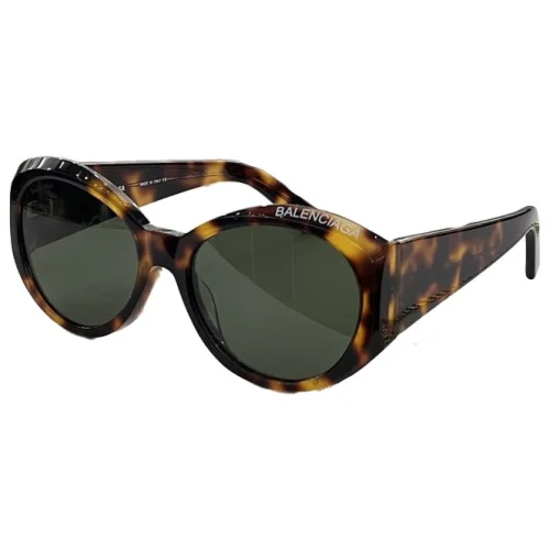 Солнцезащитные очки Balenciaga Round Shaped And One Side Inscription "Brown/Yellow"