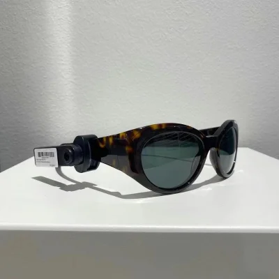 Солнцезащитные очки Balenciaga Round Shaped And One Side Inscription "Brown/Yellow" фото № 4