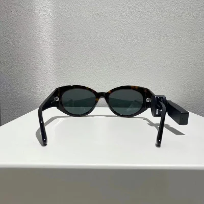 Солнцезащитные очки Balenciaga Round Shaped And One Side Inscription "Brown/Yellow" фото № 5