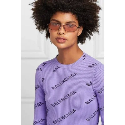 Солнцезащитные очки Balenciaga Aviator Shape And Thin Temples "Red" фото № 3