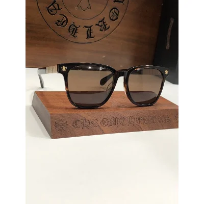 Солнцезащитные очки Chrome Hearts Temples With Figure Decoration "Brown/Yellow" фото № 2