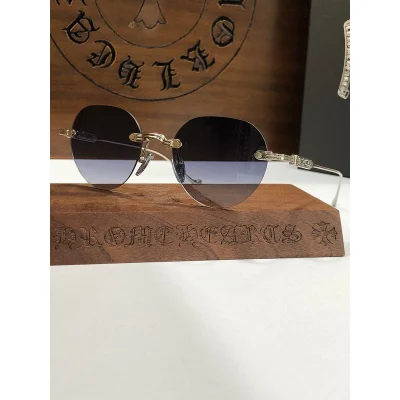 Солнцезащитные очки Chrome Hearts Frame Decorated By Lines "Black/Silver" фото № 2