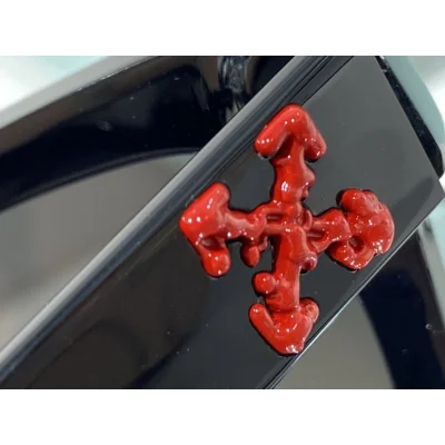 Солнцезащитные очки Chrome Hearts Wide Frame With Big Logo "Black/Red" фото № 2