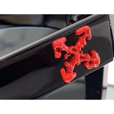 Солнцезащитные очки Chrome Hearts Wide Frame With Big Logo "Black/Red" фото № 3