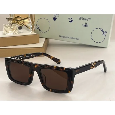 Солнцезащитные очки Off White Temples Decorated By Logo "Brown" фото № 2