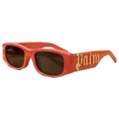 Солнцезащитные очки Palm Angels With Inscription On Temples "Pink"