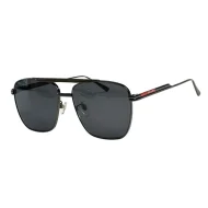 Солнцезащитные очки Prada Frame Decorated By Stripes And Logo On Red Background "Black"