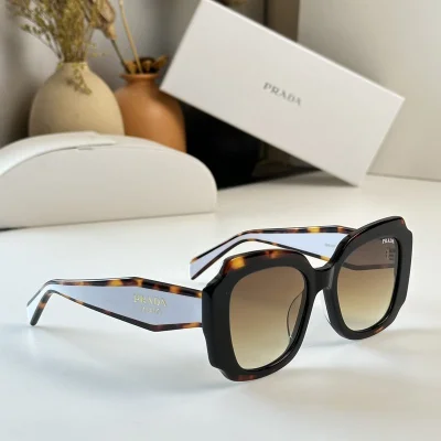 Солнцезащитные очки Prada Frame With Cut Edges "Brown/Blue" фото № 2 Солнцезащитные очки Prada Frame With Cut Edges "Brown/Blue" фото № 2