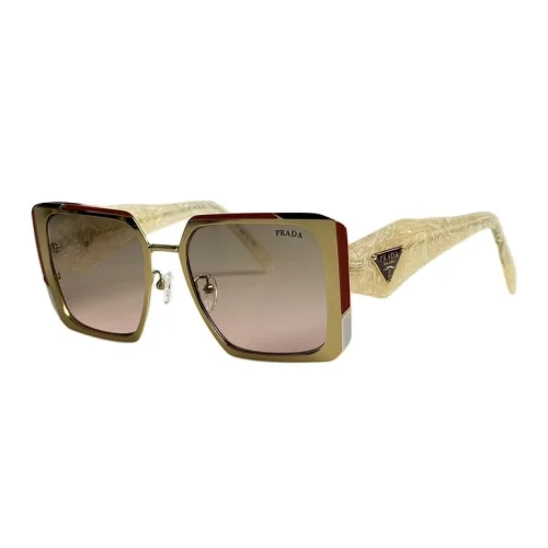 Солнцезащитные очки Prada Wide Lenses Frame With Logo "Beige"