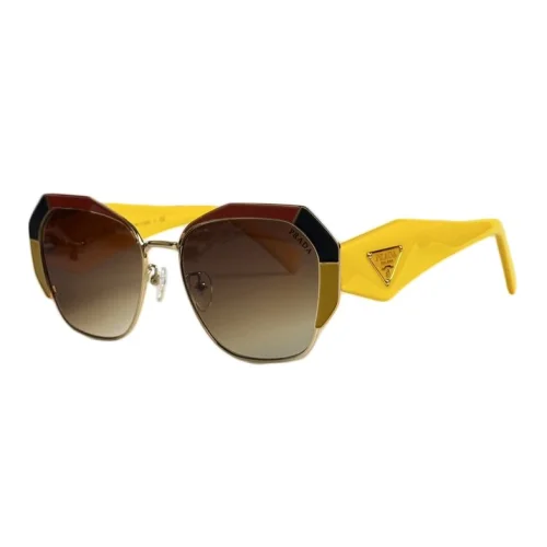 Солнцезащитные очки Prada Frame With Colorful Segments "Brown/Yellow"
