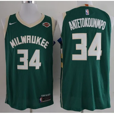 Баскетбольная Джерси Nike X NBA Milwaukee Bucks 17-18 №34 Giannis Antetokounmpo "Green" фото № 8 Баскетбольная Джерси Nike X NBA Milwaukee Bucks 17-18 №34 Giannis Antetokounmpo "Green" фото № 8
