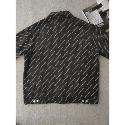 Джинсовая Куртка Balenciaga With Text Print "Black" фото № 3