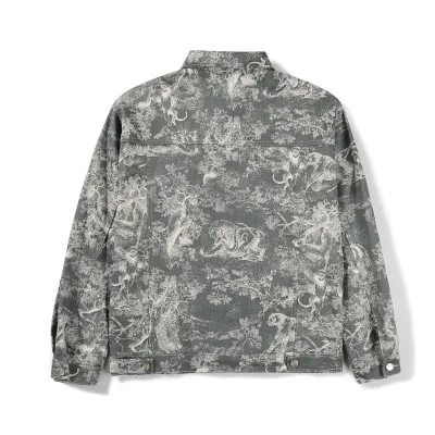 Джинсовая Куртка Christian Dior With Print "Gray/Mint" фото № 6