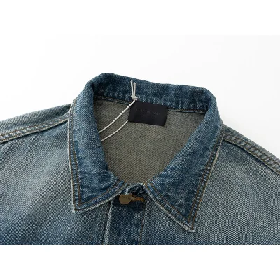 Джинсовая Куртка Fear Of God Torn Sleeves "Blue" фото № 4
