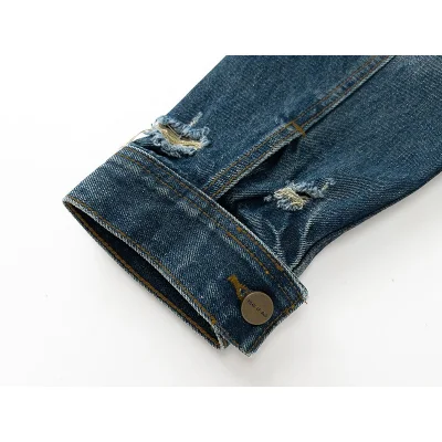 Джинсовая Куртка Fear Of God Torn Sleeves "Blue" фото № 8