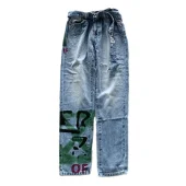 Джинсы Off White With A Branded Print "Blue"