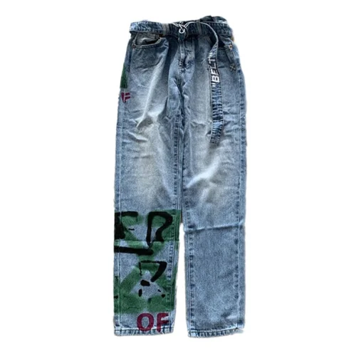 Джинсы Off White With A Branded Print "Blue"