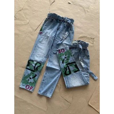 Джинсы Off White With A Branded Print "Blue" фото № 4