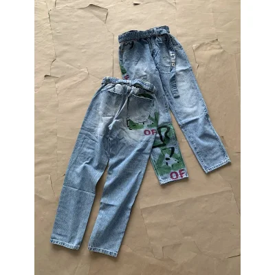 Джинсы Off White With A Branded Print "Blue" фото № 7