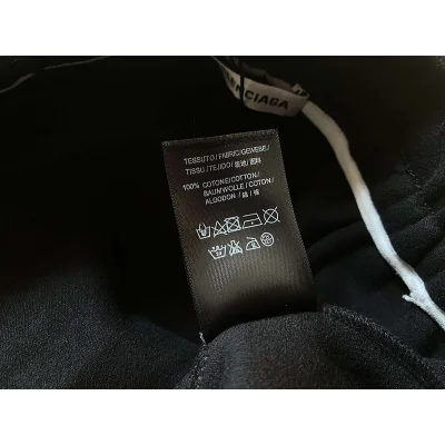 Штаны Balenciaga No Pockets And Smal Front Logo "Black" фото № 3