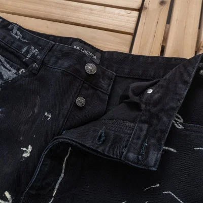 Штаны Balanciaga Wide Leg Graffiti Pattern "Black" фото № 5