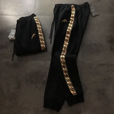 Штаны Fendi Logo Stripe "Black" фото № 2