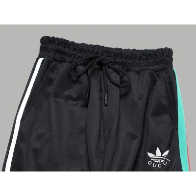 Штаны Gucci X Adidas Having Turquoise Stripe "Black" фото № 7