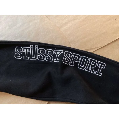 Спортивные штаны Stussy Vertical Wide Inscription "Black" фото № 6