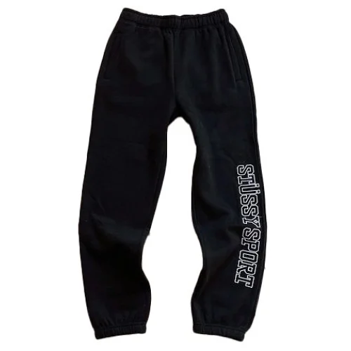 Спортивные штаны Stussy Vertical Wide Inscription "Black"