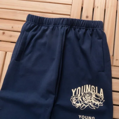 Штаны Youngla Logo And Eagle Print "Navy" фото № 4