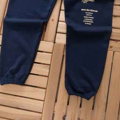 Штаны Youngla Logo And Eagle Print "Navy" фото № 3