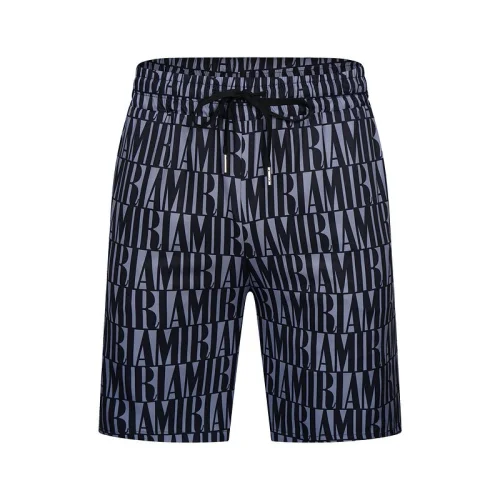 Шорты Amiri Repeating Logo Inscription Horisontal Lines And Front Pocket "Blue"