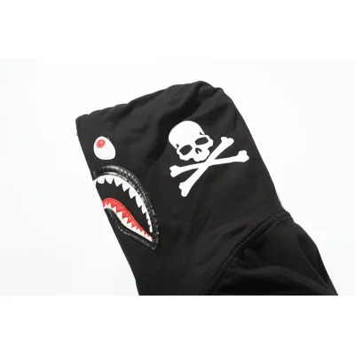 Худи A Bathing Ape Half Skull Half Shark Hood Zip "Black" фото № 4