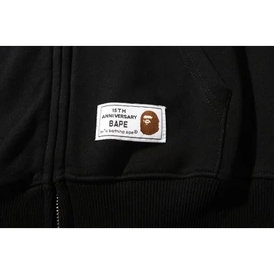 Худи A Bathing Ape Half Skull Half Shark Hood Zip "Black" фото № 5