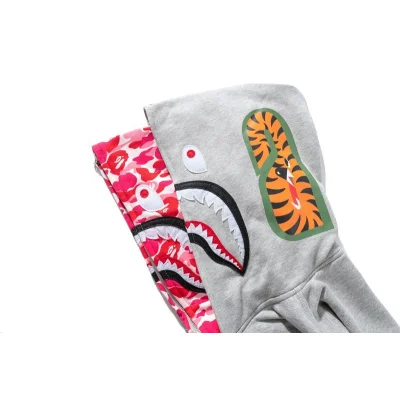 Худи A Bathing Ape Red Hood Shark Zip "Gray" фото № 4