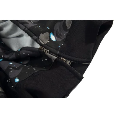 Худи A Bathing Ape Camouflage Paint Stains Shark Zip "Black" фото № 3