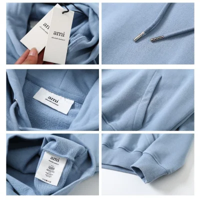 Худи Amiri With A Small Heart Logo "Blue" фото № 4