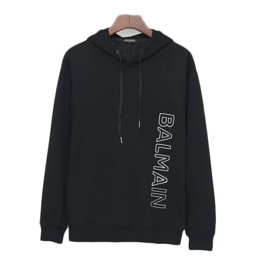 Худи Balmain Embossed Frontal Logo "Black"
