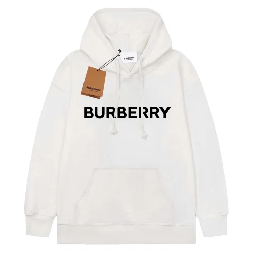 Худи Burberry Frontside Central Contrast Logo "White"