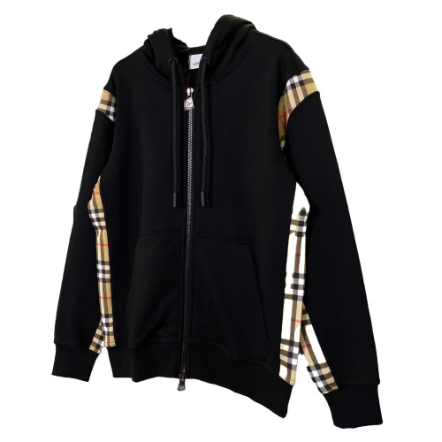 Худи Burberry Checked Print On The Sides "Black"