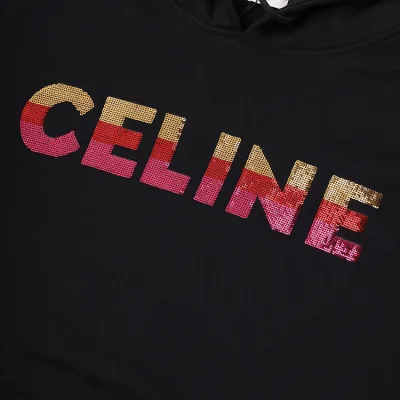 Худи Celine Logo Made Of Sequins "Black" фото № 3