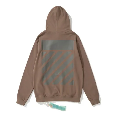 Худи Off White With Gray Diagonal Stripes "Brown" фото № 3