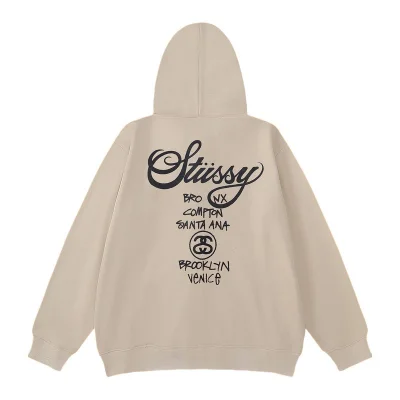 Худи Stussy New York Los Angeles Tokyo ZIP "Beige" фото № 3