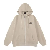 Худи Stussy Facsimile Style Logo ZIP "Beige"