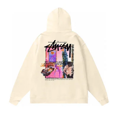 Худи Stussy With Painting On The Back "Cream" фото № 2